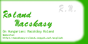 roland macskasy business card