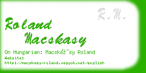 roland macskasy business card
